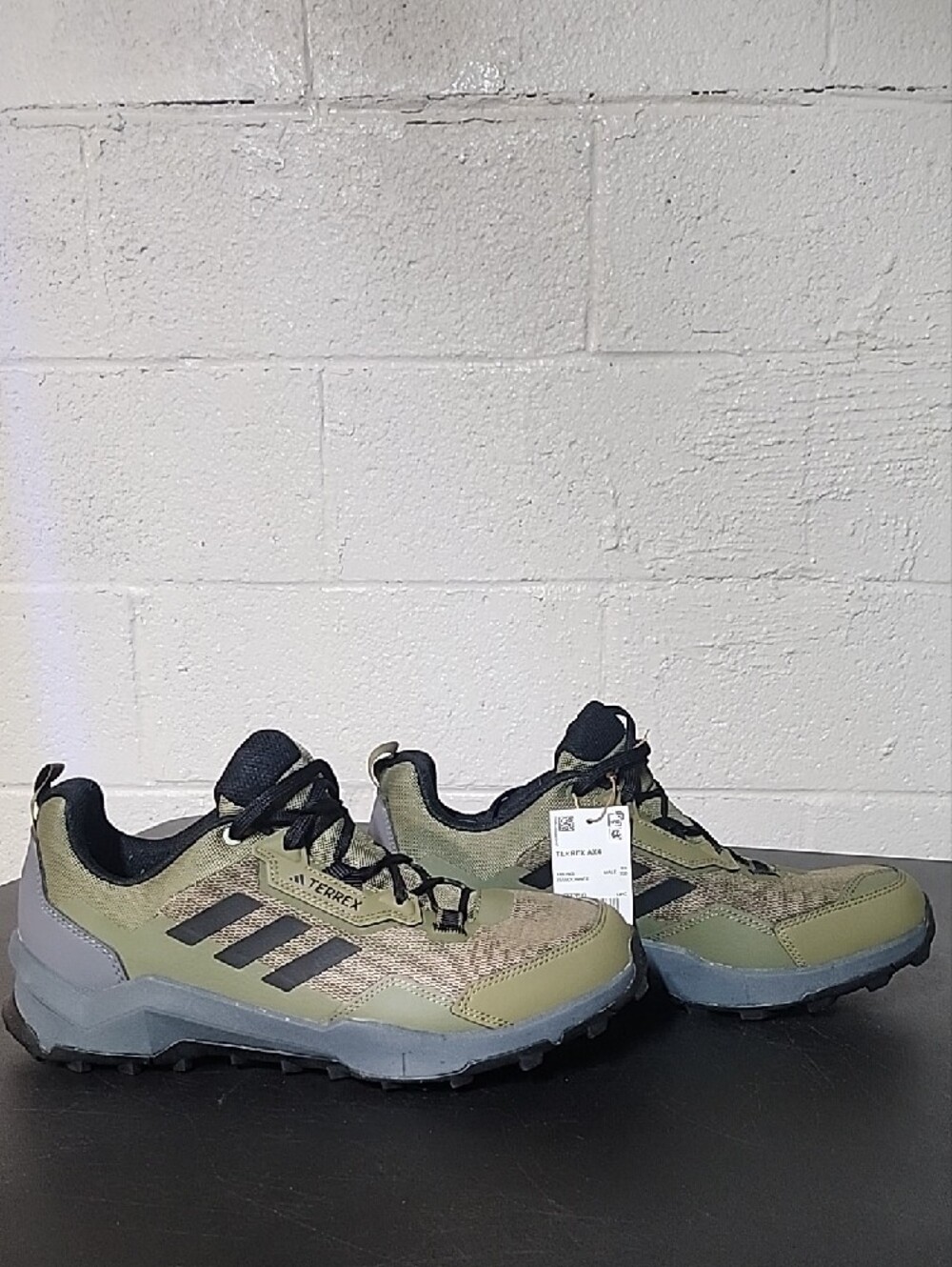 adidas Olive Green and Black Trail Sneakers - Picture 4 of 8